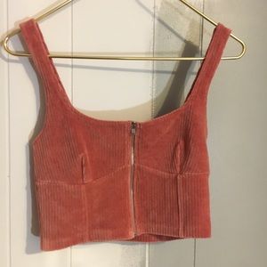 FOREVER 21 Pink velvet Crop Top